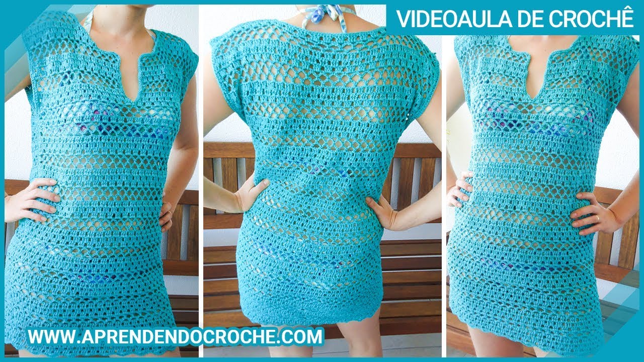 Saída de Praia de Crochê Túnica - Aprendendo Crochê