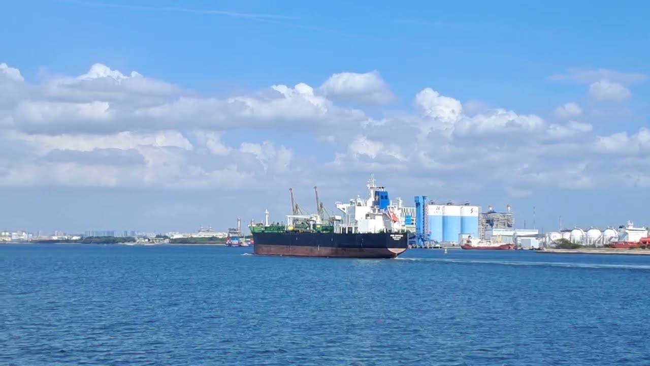 MV.PINE EXPRESS moving safely in S'pore port @christianGms1508 #maritime #harbour #fypシ #views 