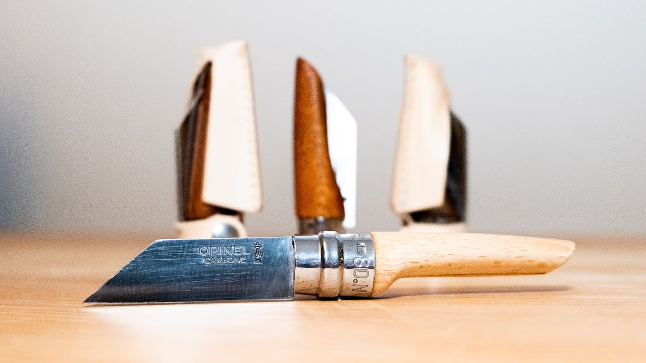 Простой и классный мод Opinel - нож из высокоуглеродистой стали за 10$ с кожаными ножнами!