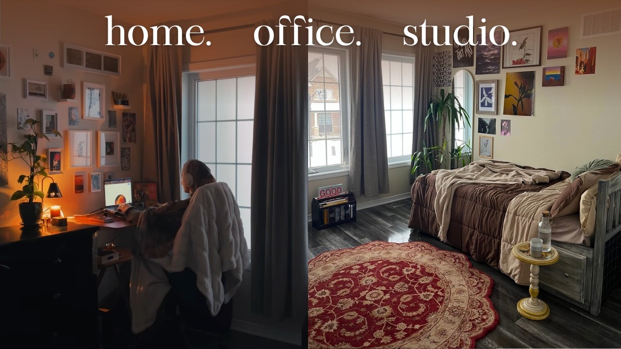 Coziest bedroom makeover!! Designing a versatile space for ultimate productivity & creativity 💫