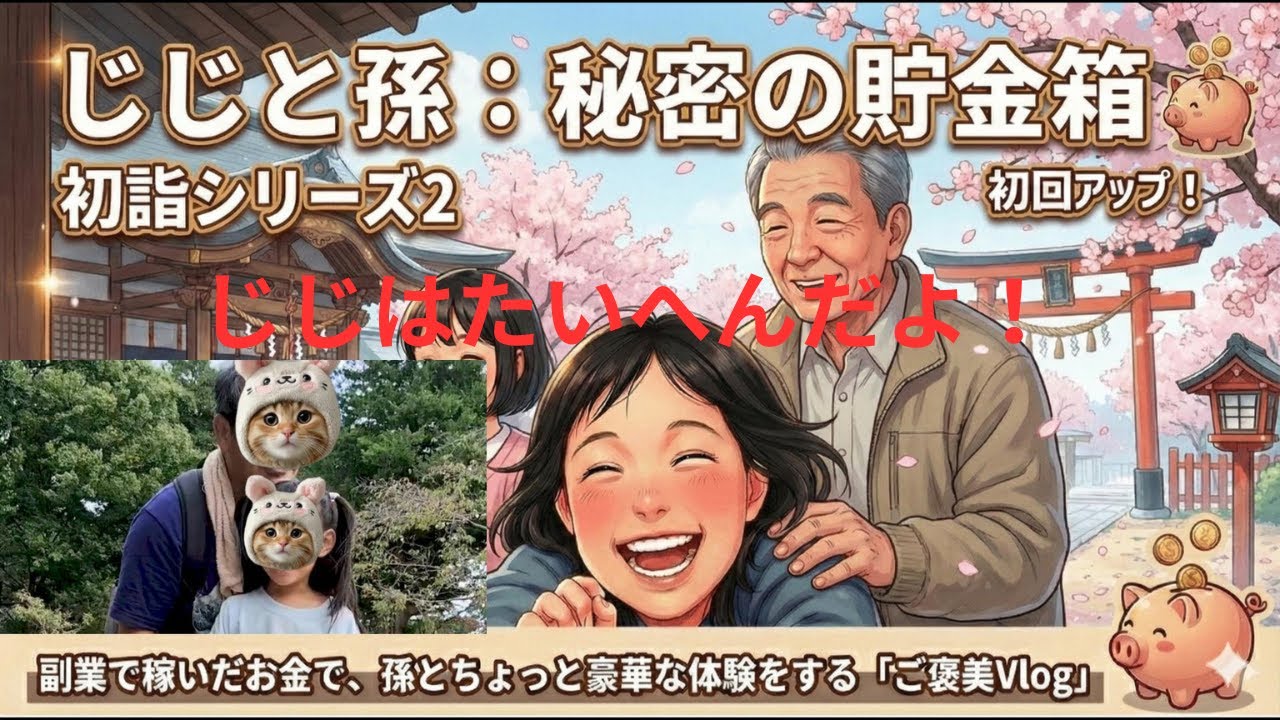 「じじと孫：秘密の貯金箱」初詣シリーズの続き。