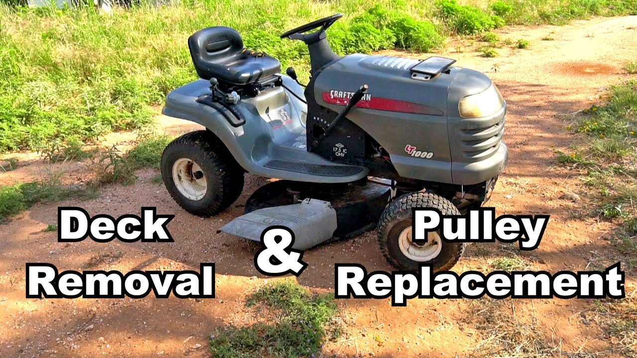 How To DIY: Craftsman LT1000 Lawn Mower. Deck Removal and Pulley Replacement.