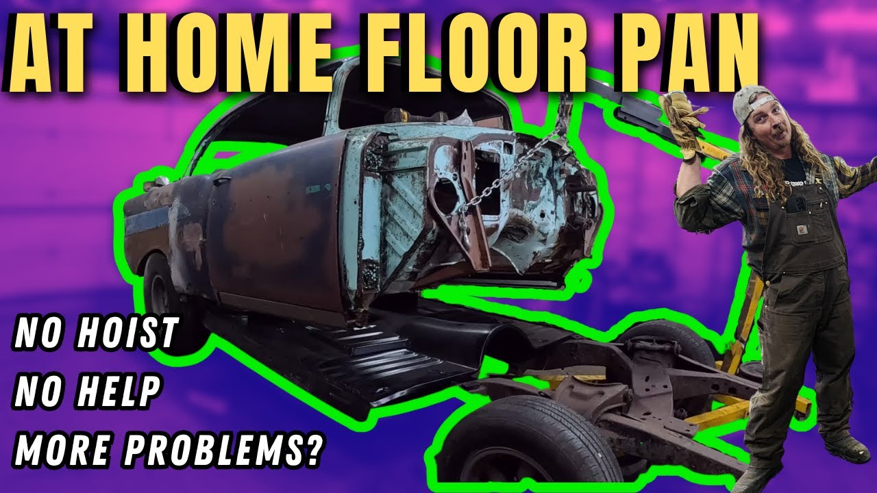 10 Minute Floor Pan Install! 1 Man, No Lift - Worlds Worst 1957 Chevrolet