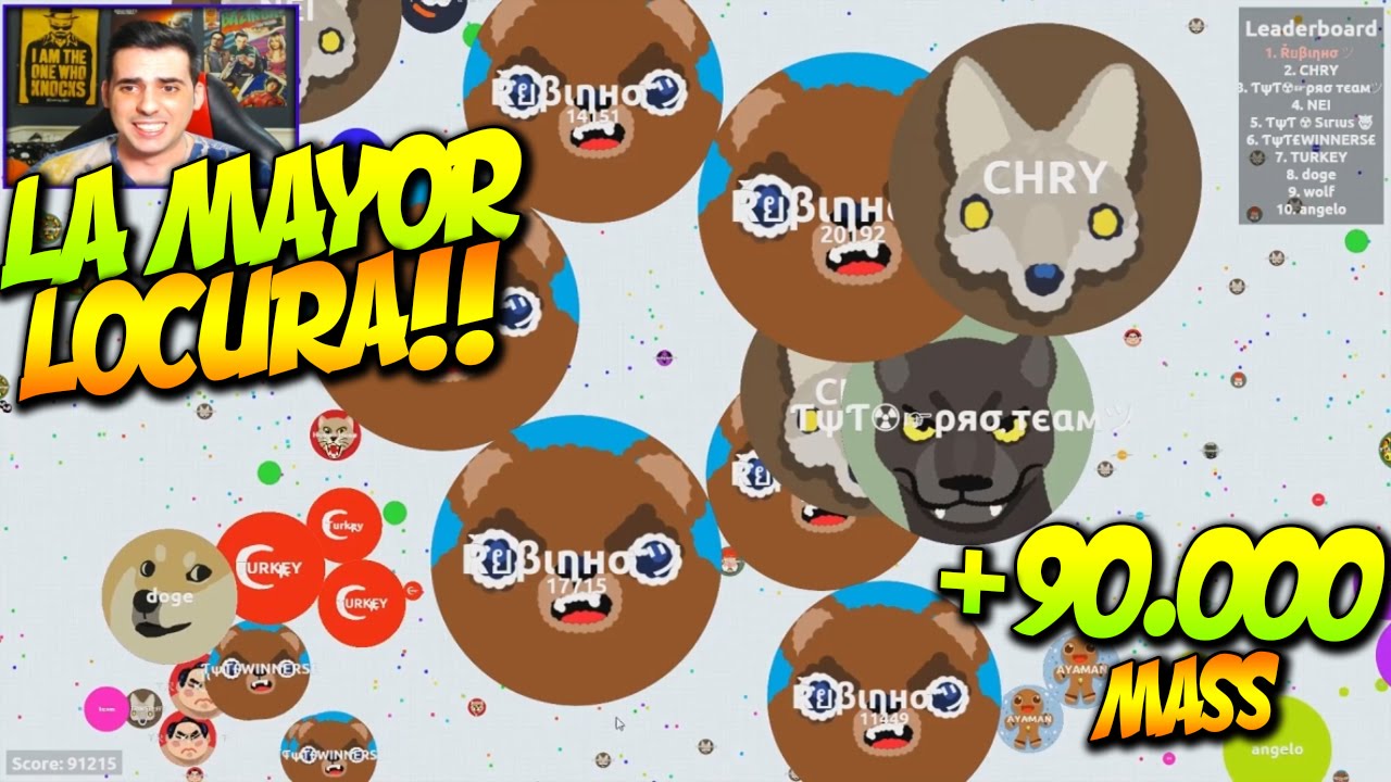 LA MAYOR LOCURA!! +90,000 PUNTOS | Agar.io | Rubinho vlc | +90k Mass | Agario Gameplay
