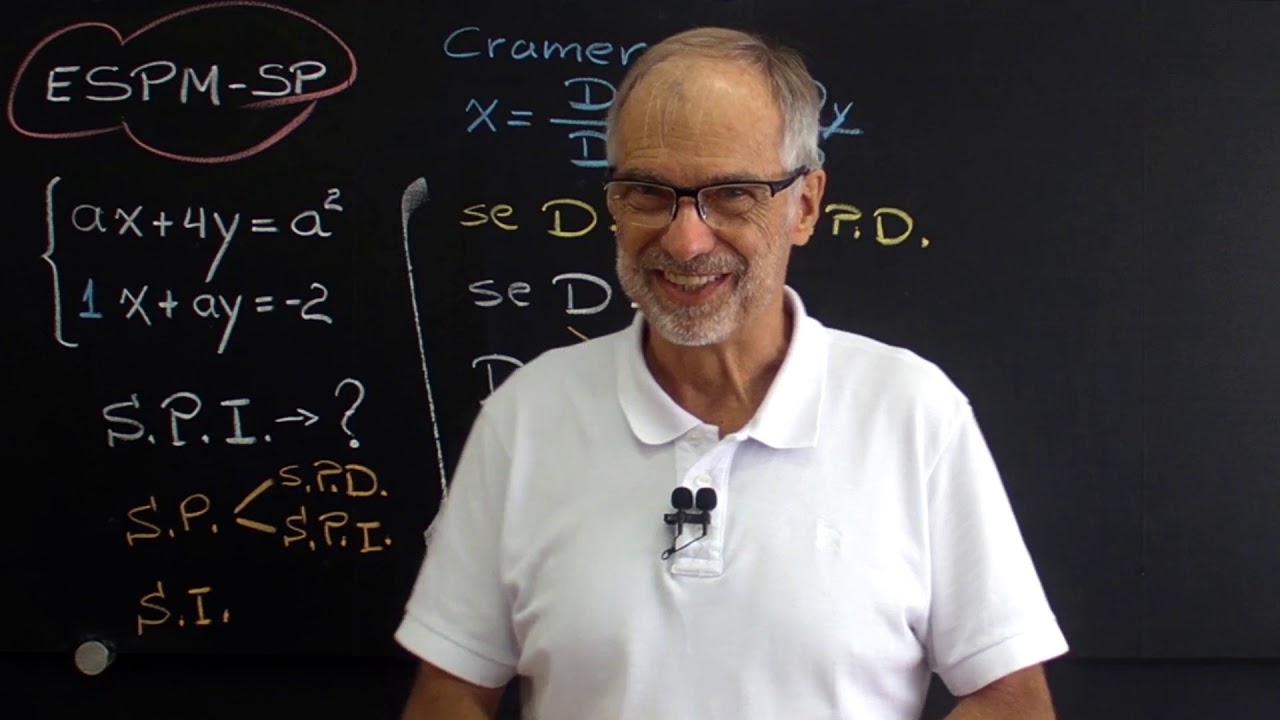 O sistema em x e y,  é possível e indeterminado se, e somente se (ESPM-SP) | Prof. Fernão