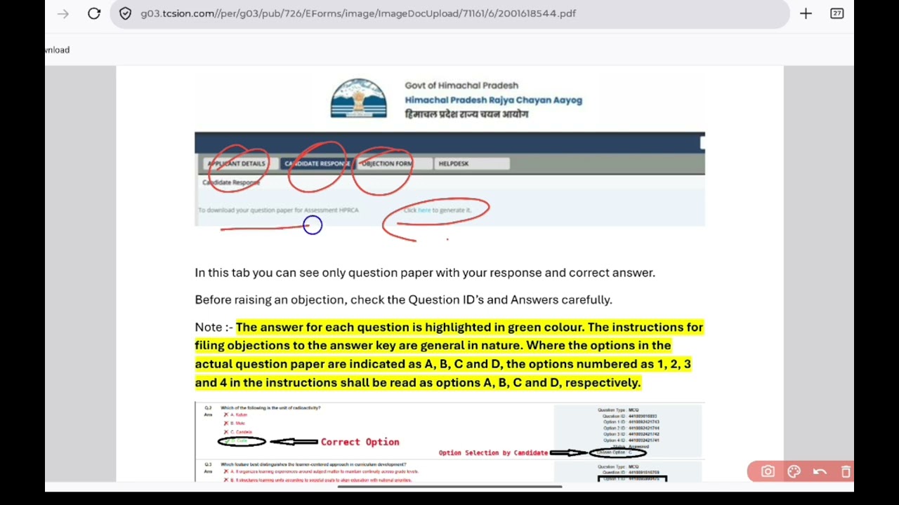 HINDI TEACHER | #26026 | Official Answer Key | Objection Window Link Open | #HPRCAEXAM2026