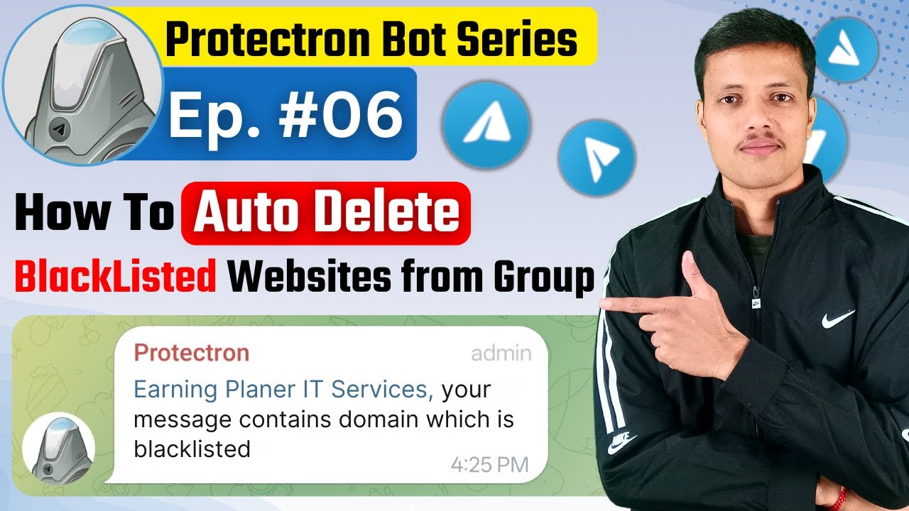 🔵 Ep 6 || How to Configure Protectron Bot to Block Domains Automatically — Auto Delete Messages