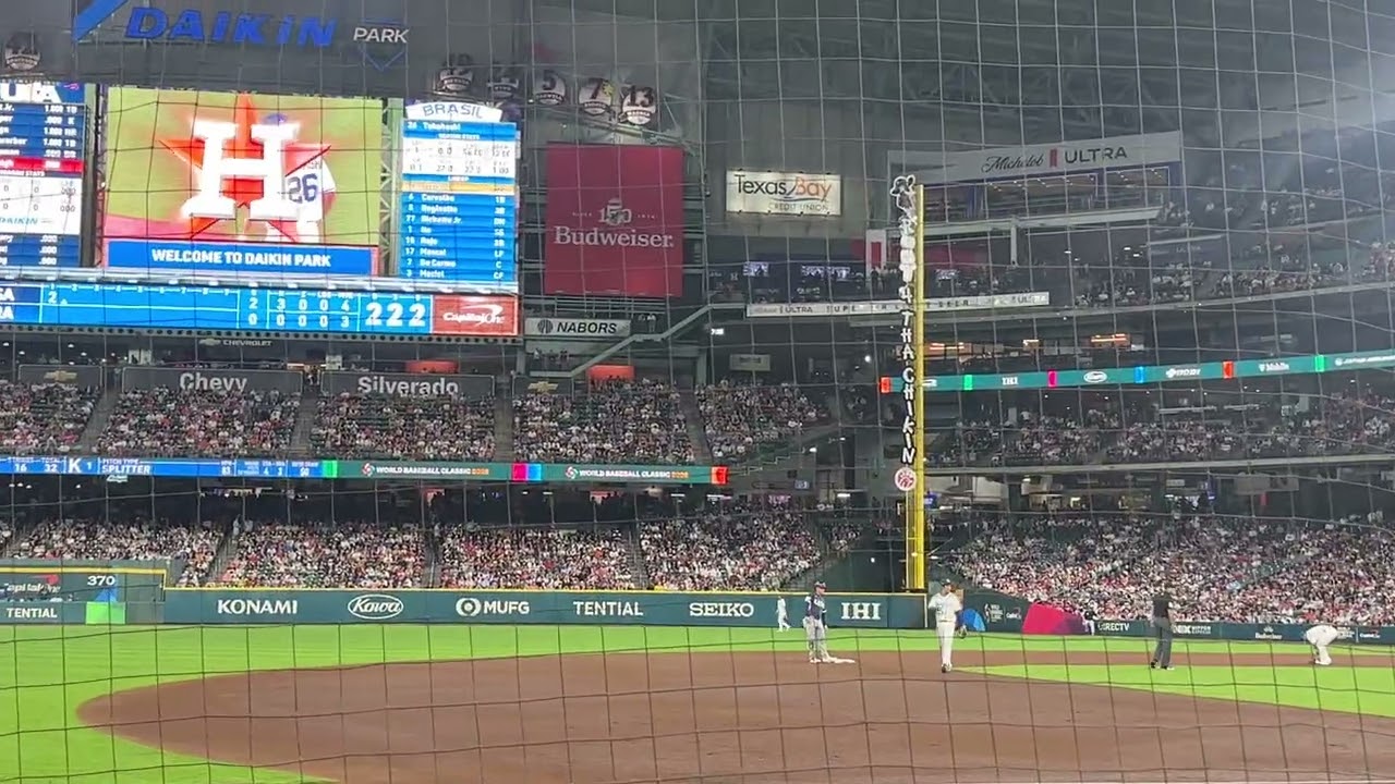 Team USA Cal Raleigh at Bat vs Team Brazil MLB World Baseball Classic 2026 Daikin Park Houston TX