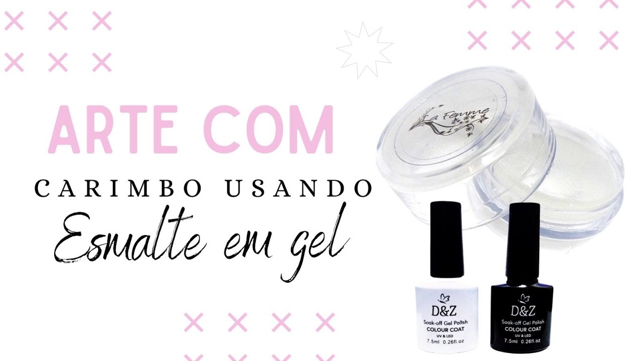 ♥ Arte com Carimbo usando Esmalte em Gel.