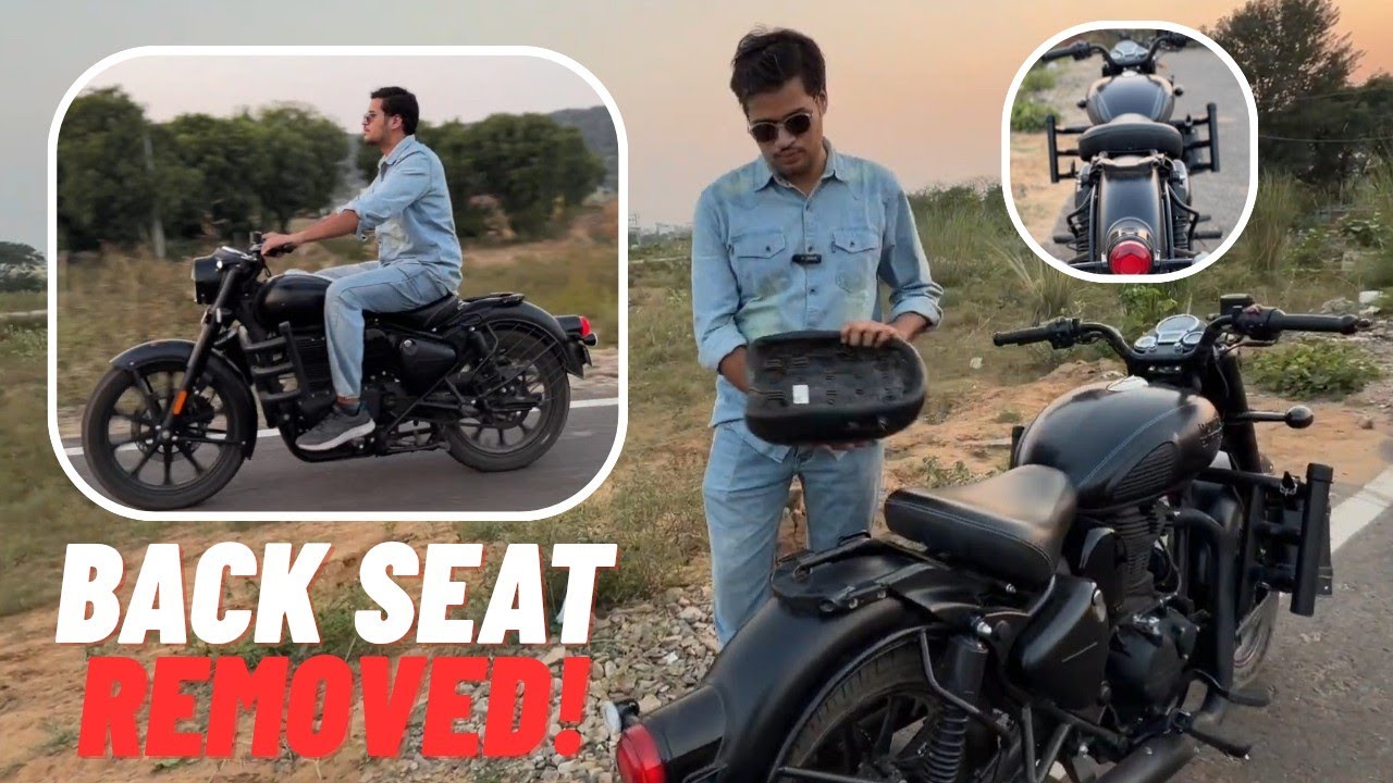 Easiest way to Remove your RE Classic 350 Bike's Back Seat 💯 Stealth Black Aman Verma Autos 