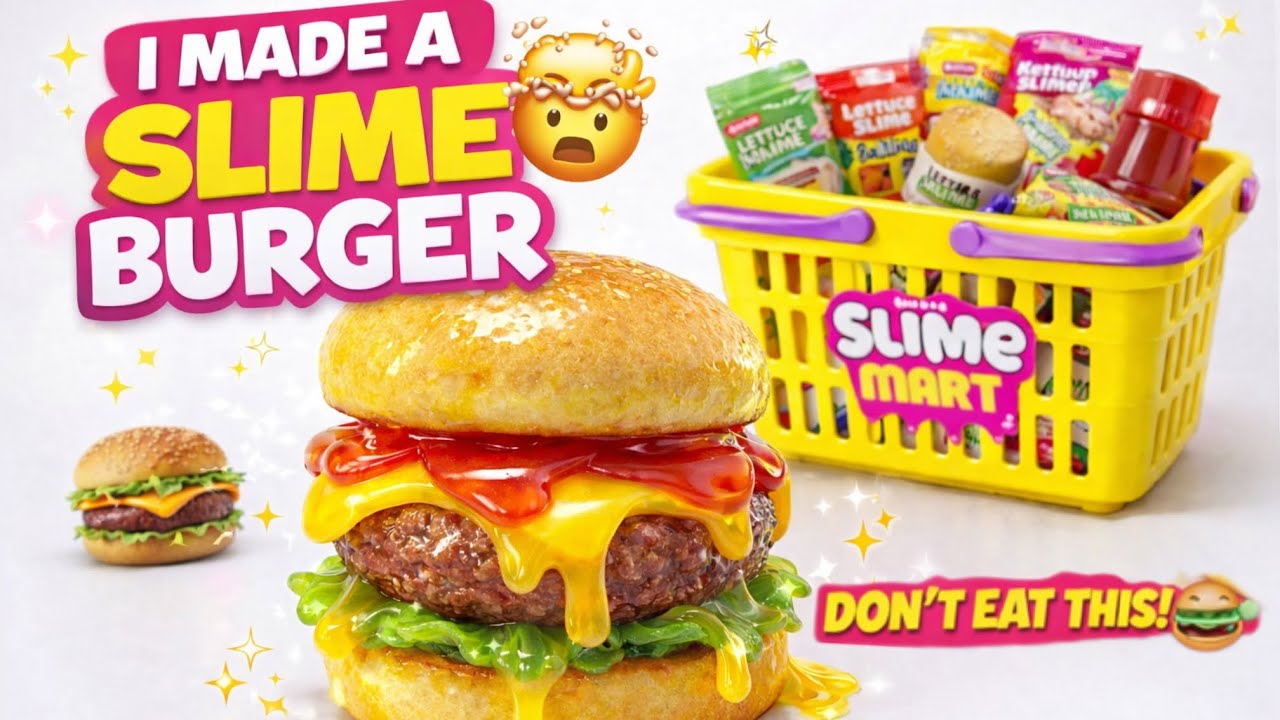 🤯DON’T EAT THIS! 😳🍔 Making a Realistic Slime Burger | Slime Mart#zurutoys 