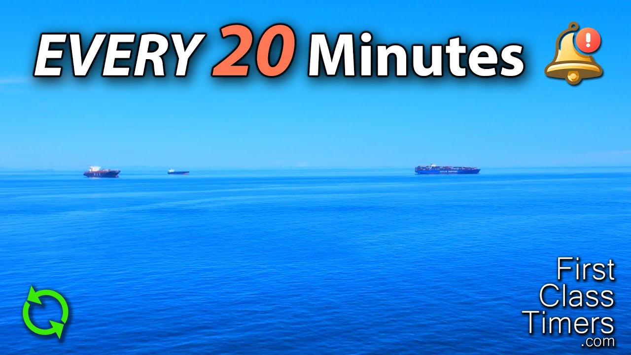 20 Minute Timer Repeating 4 Hours | ⏰ Bell Alert | No Music | Study Aid Focus @FirstClassTimers