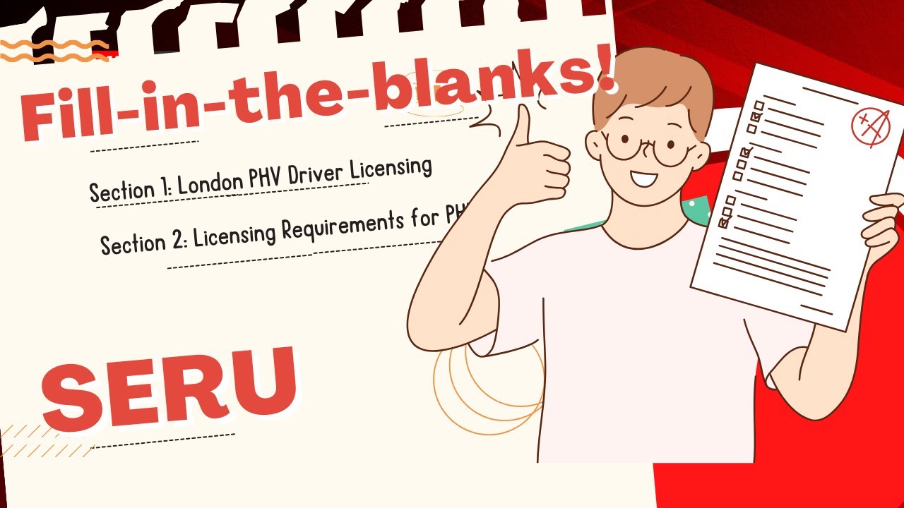 Fill in the blanks SERU Tfl practice questions | London PHV Driver Licensing - requirements for PHVs