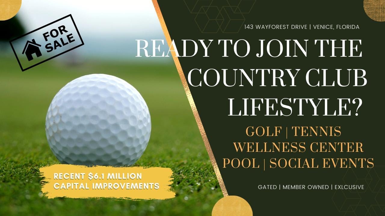Exceptional private golf & tennis country club located in Venice Florida.  Don't miss this listing!