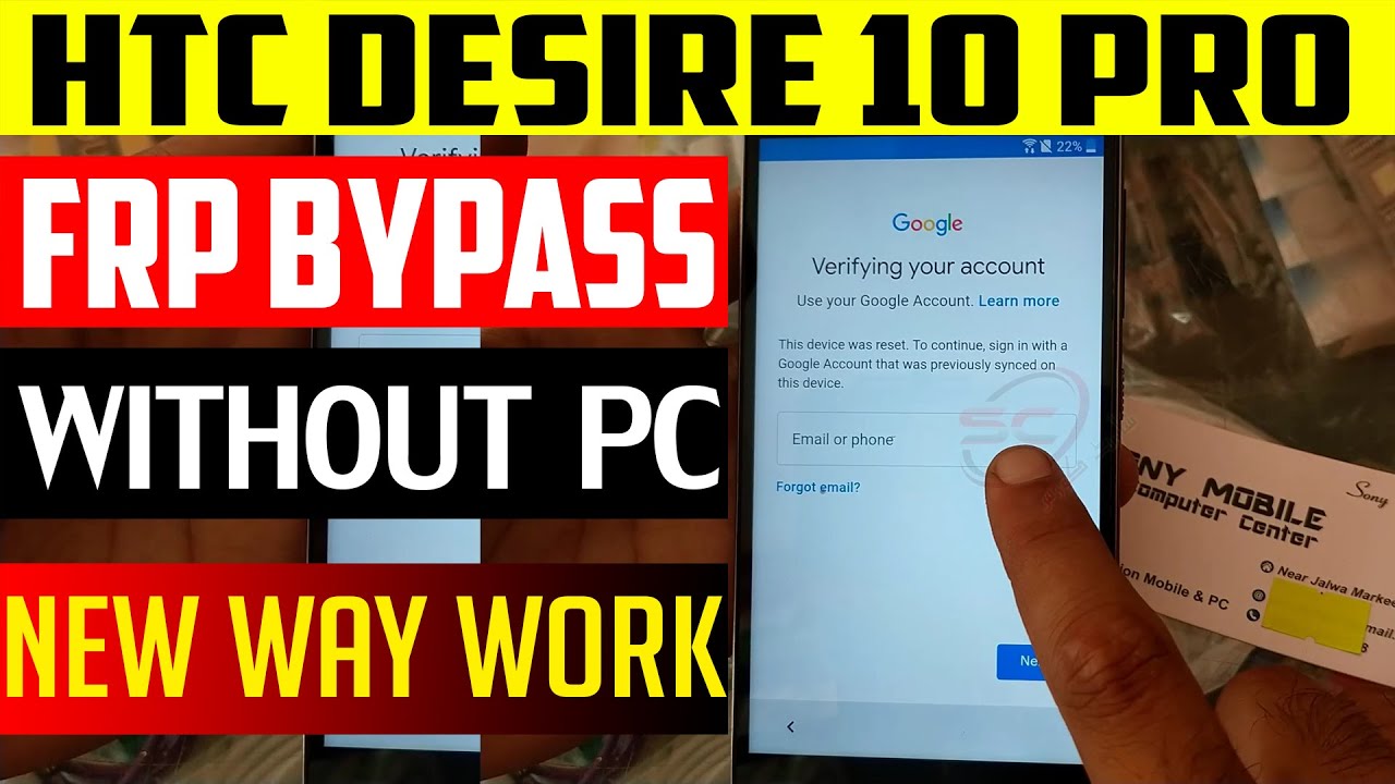 Htc Desire 10 Pro Frp Bypass Google Account Remove Without Pc 100% New Way