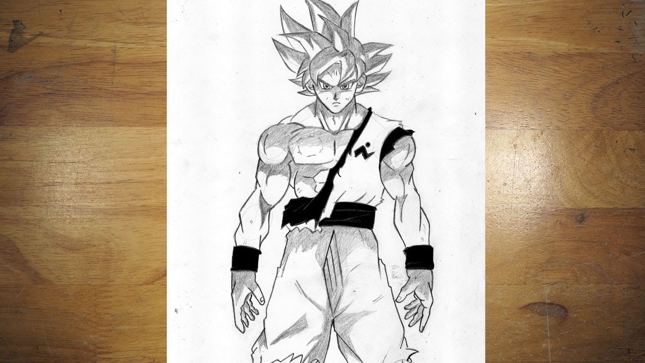 How to Draw Goku Ultra Instinct [Full Body] Easy Step by Step Drawing Tutorial
