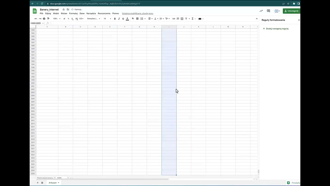 Tabela Przestawna w arkuszu google