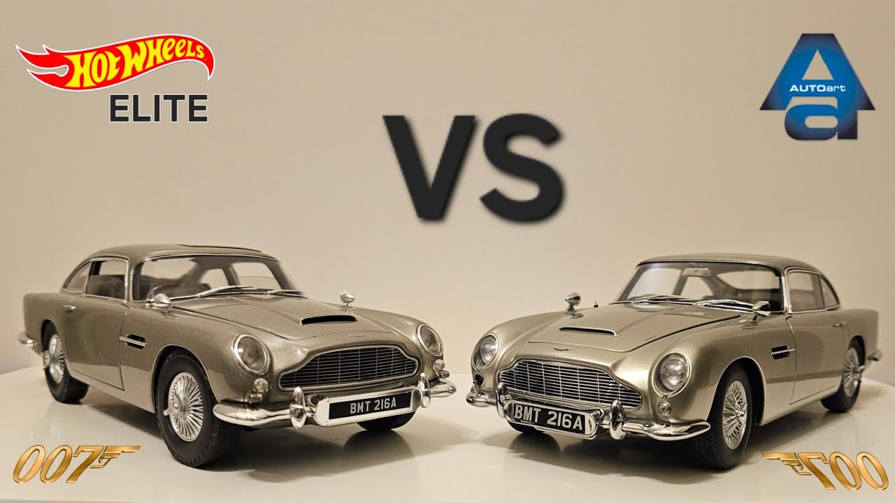 Autoart VS hot wheels elite with the Aston Martin DB5 from James Bond