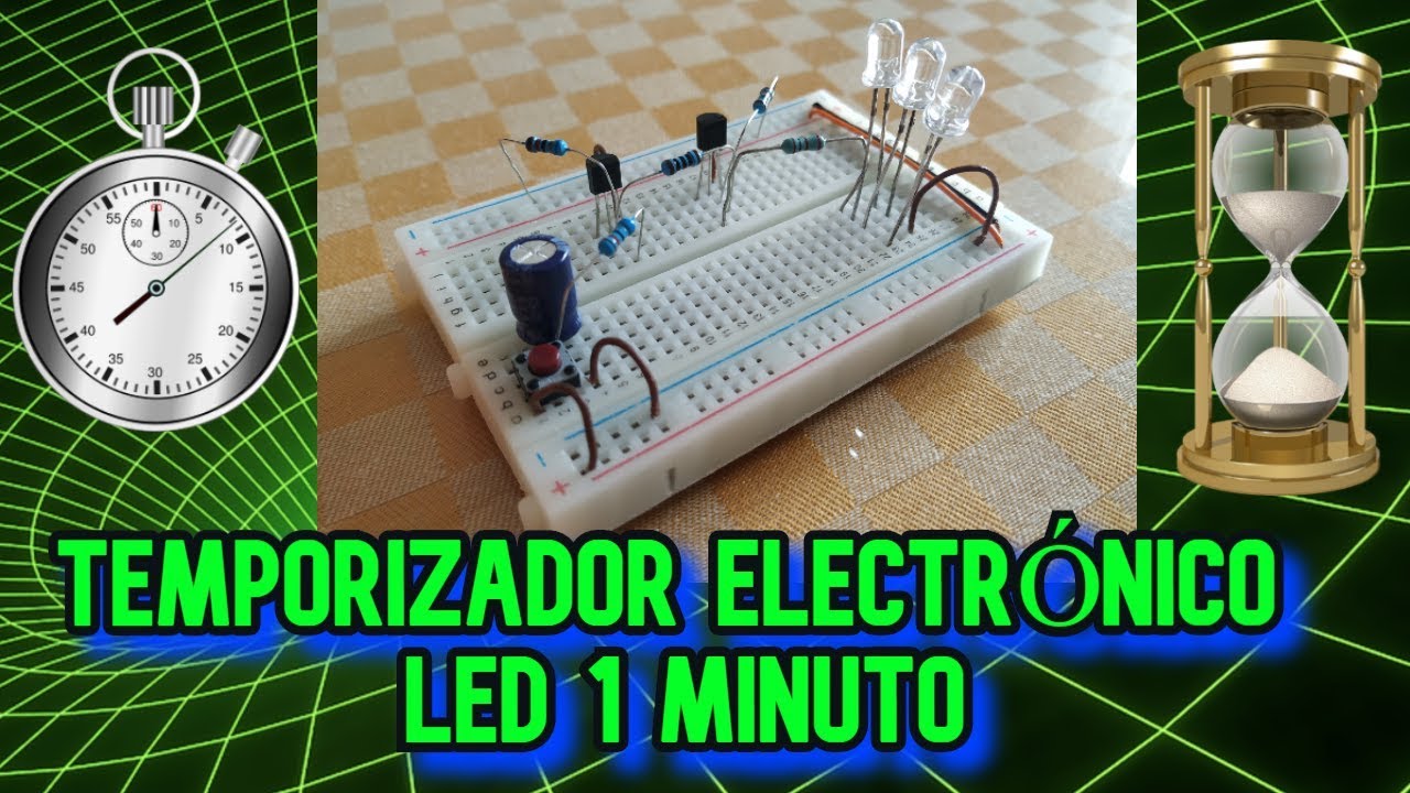 Temporizador electrónico de 1 minuto, paso a paso, fácil de hacer.