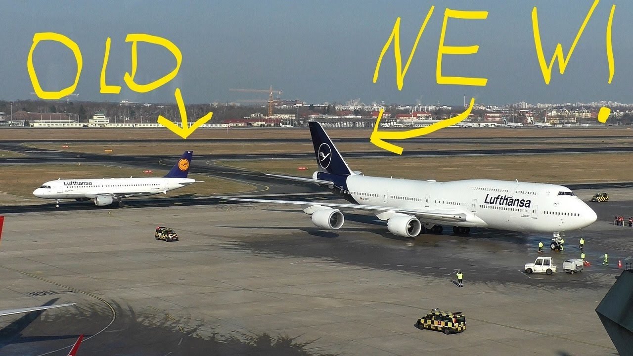 LUFTHANSA NEW LIVERY Boeing 747-8 D-ABYA Landing + Takeoff at Berlin Tegel Airport