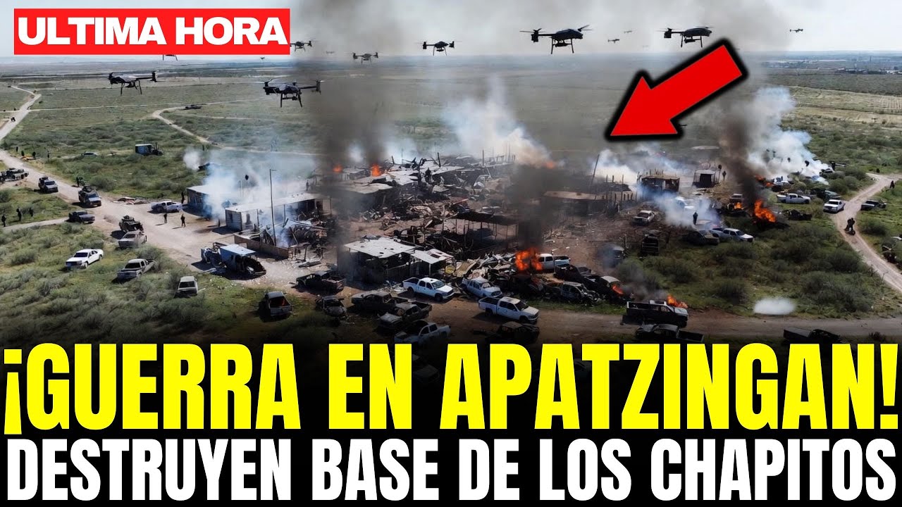 ¡GUERRA TOTAL en APATZINGÁN! EJÉRCITO DESTRUYE BASE de los CHAPITOS y DEJA 23 CAMIONETAS FUERA