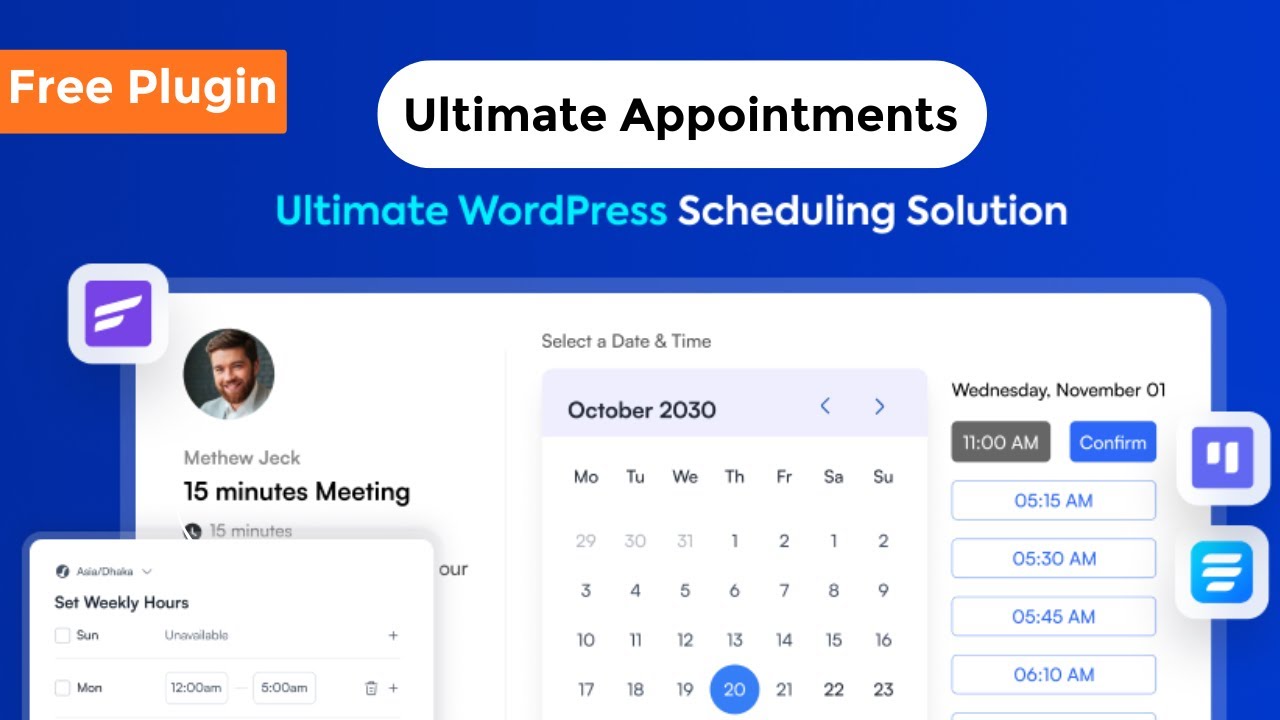 Добавьте онлайн-запись на приём в WordPress | Лучший бесплатный плагин WordPress для записи на пр...