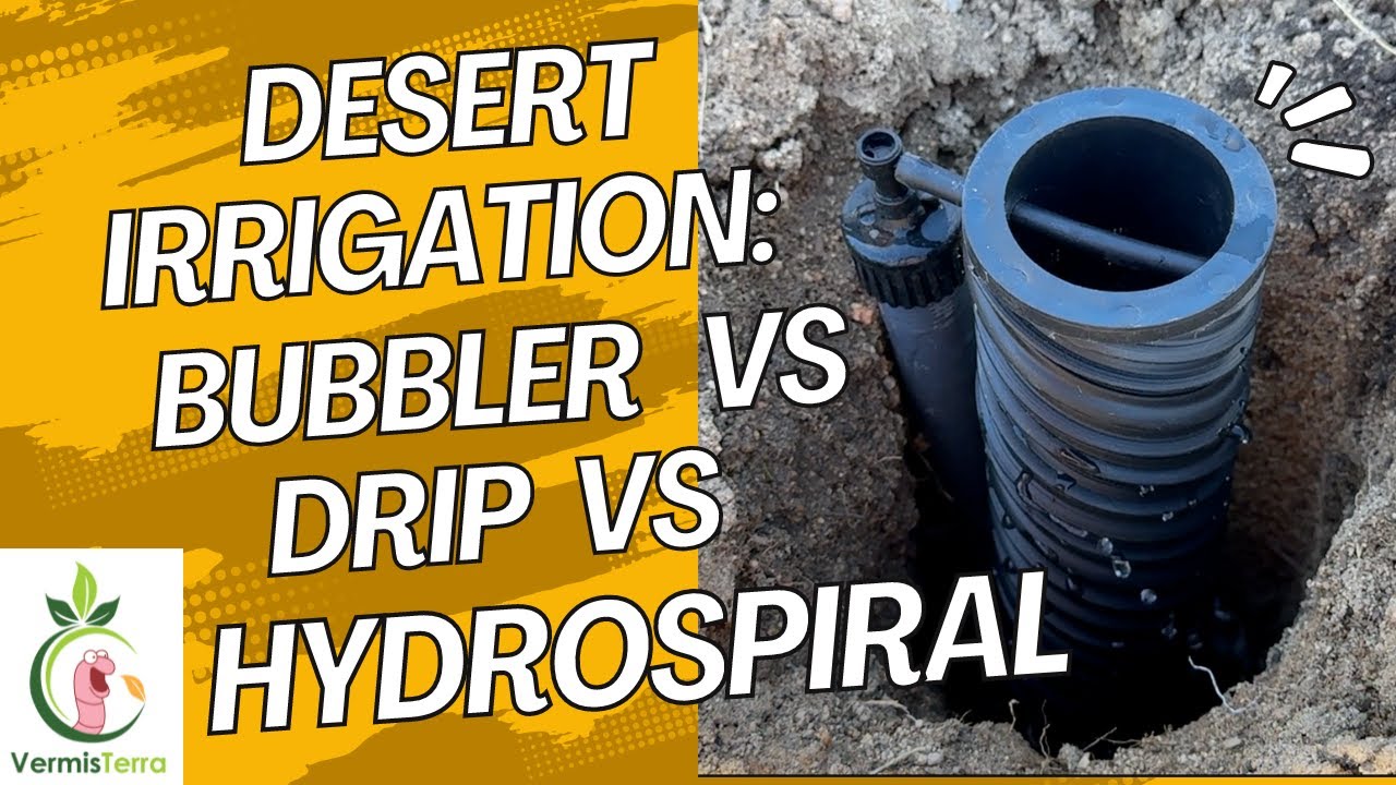 Bubbler vs Drip vs HydroSpiral,  Irrigating in Desert Gardens with Deep Watering Tools