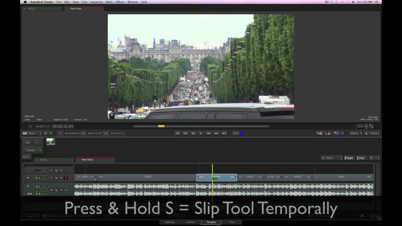 Smoke 2013 -- Short Cuts & Hot Keys for Dynamic Editing and Much More - Slip and Slide