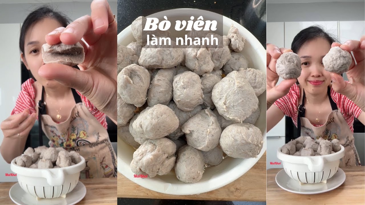 Làm BÒ VIÊN DAI GIÒN tại nhà chỉ mấy phút là xong, không cần đông đá. 