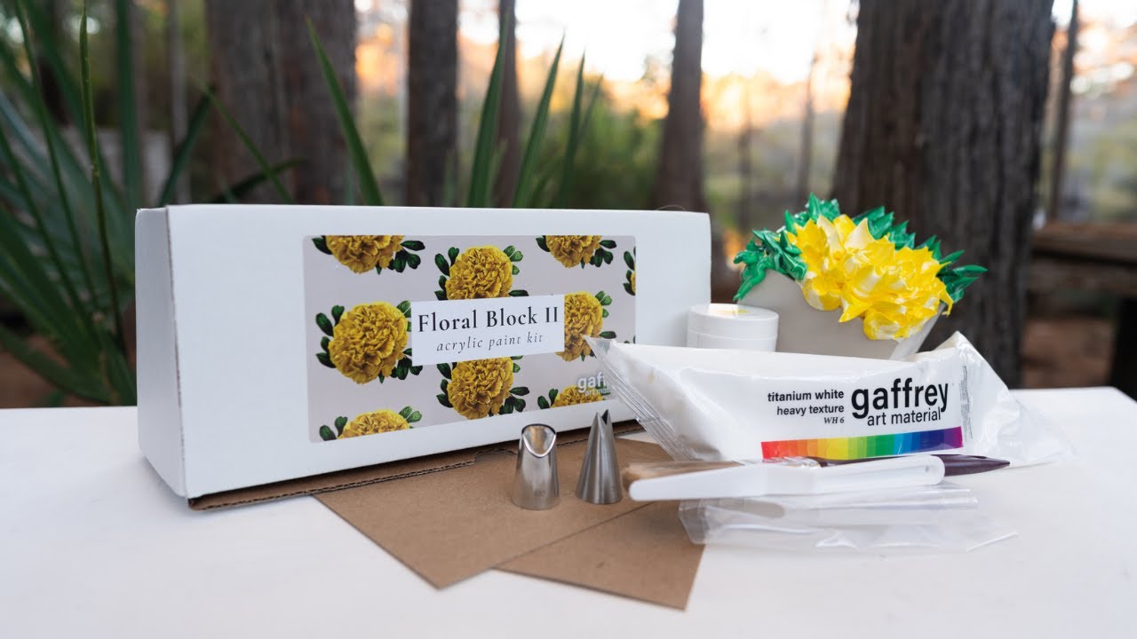 Piping flowers with acrylic paint - Floral Block paint kit II