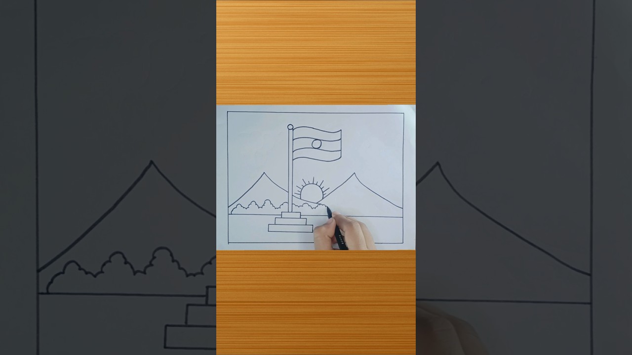 independence day drawing competition | Independence day drawing easy #shorts #15august