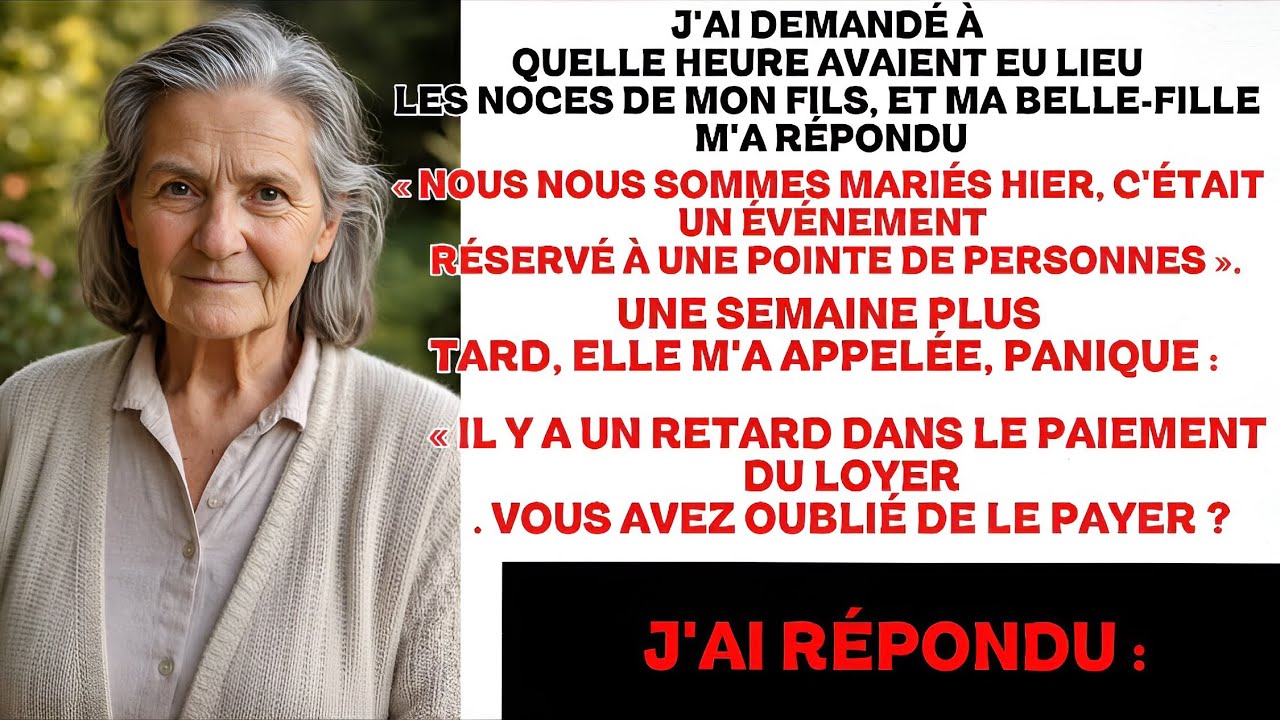 J’ai demandé l’heure du mariage de mon fils…La réponse m’a brisé le cœur