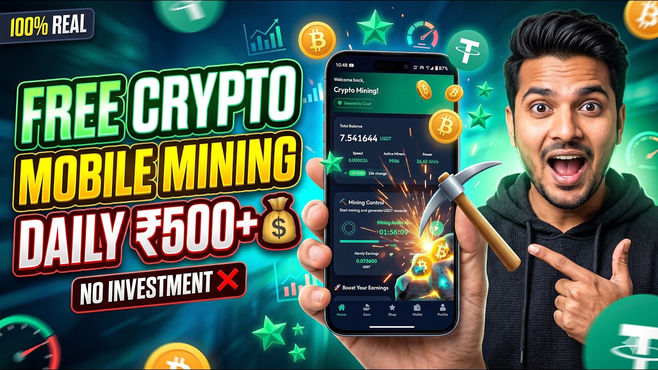 Top Free Crypto Mining Apps 2026! 🚀 Earn USDT & BTC Daily on Mobile 📱💰 SmarT MininG 