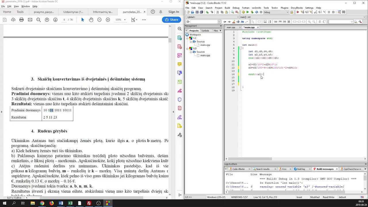 Programavimas: Tiesiniai algoritmai 1.2-1.3 (2)