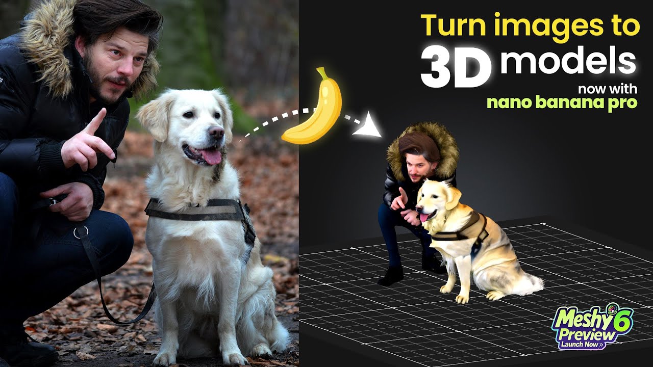 Масштабное 3D-обновление с ИИ и NANO BANANA PRO! Предварительный обзор Meshy 6.