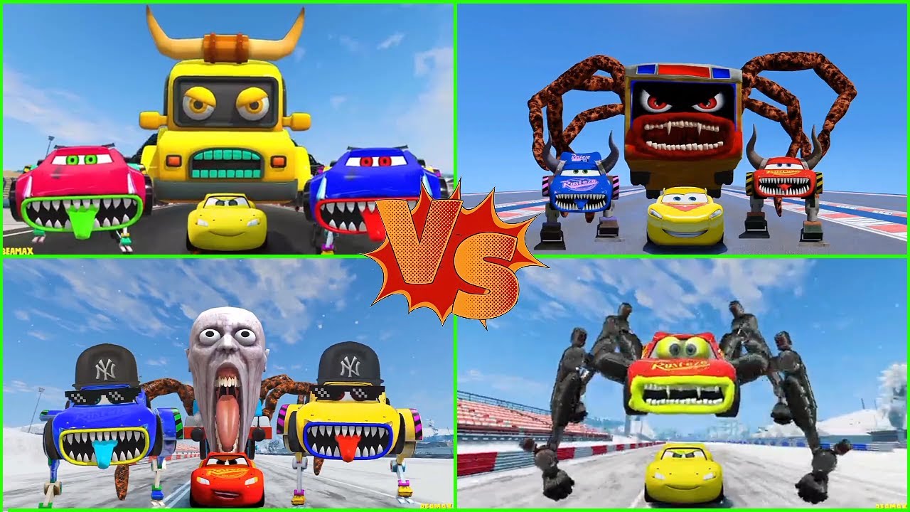 ULTIMATE CAR BATTLE! 🚗🔥 McQueen Eater vs Mega Monster Trucks | GTA 5 FIGHT