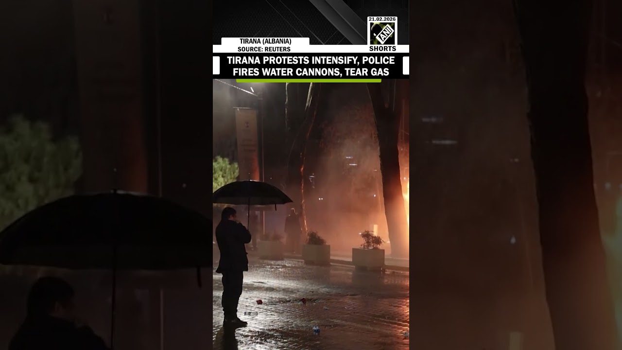 Police fires tear gas, water cannons in Tirana as anti-corruption protest turns violent