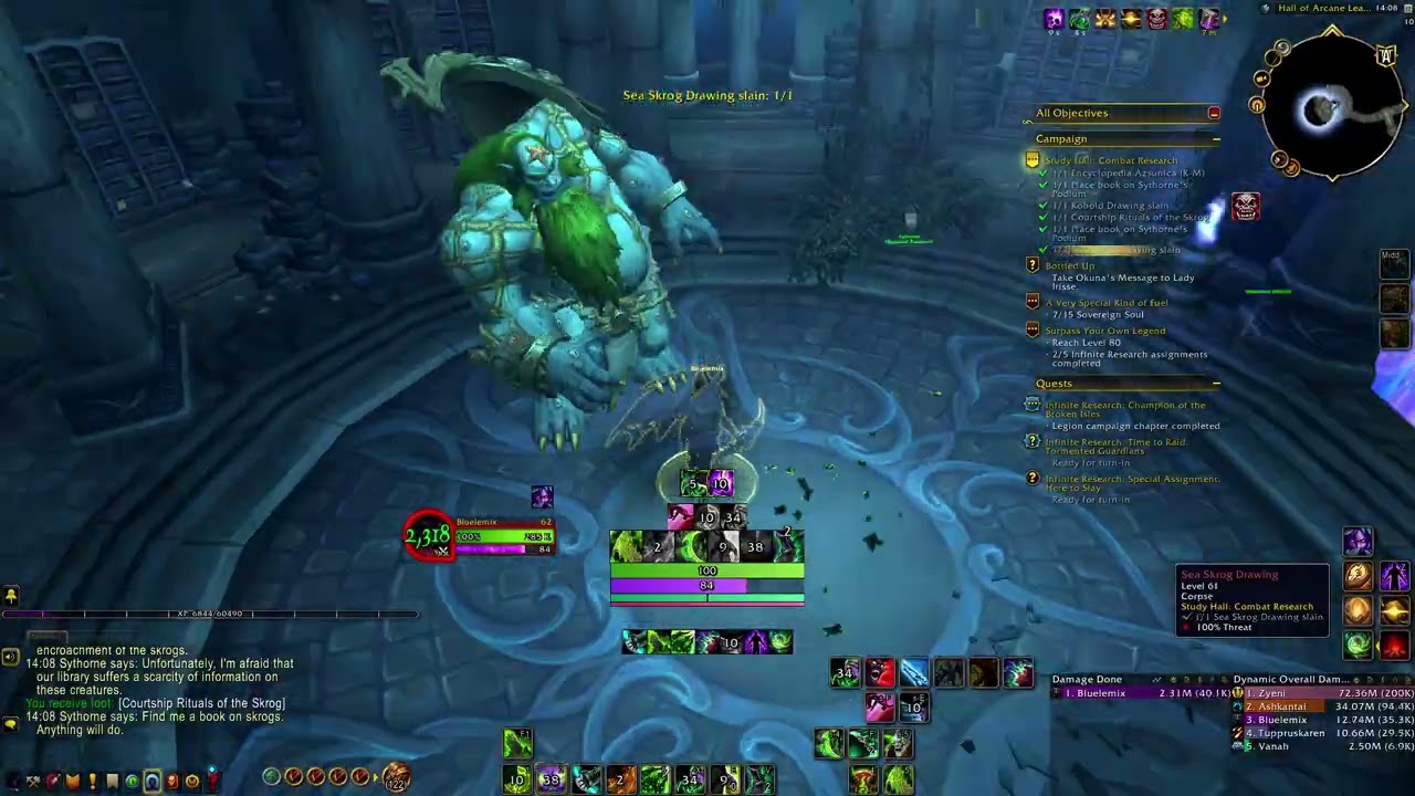 WoW War Within - Legion Remix Patch 11.2.5 Quest: Study Hall Combat Research