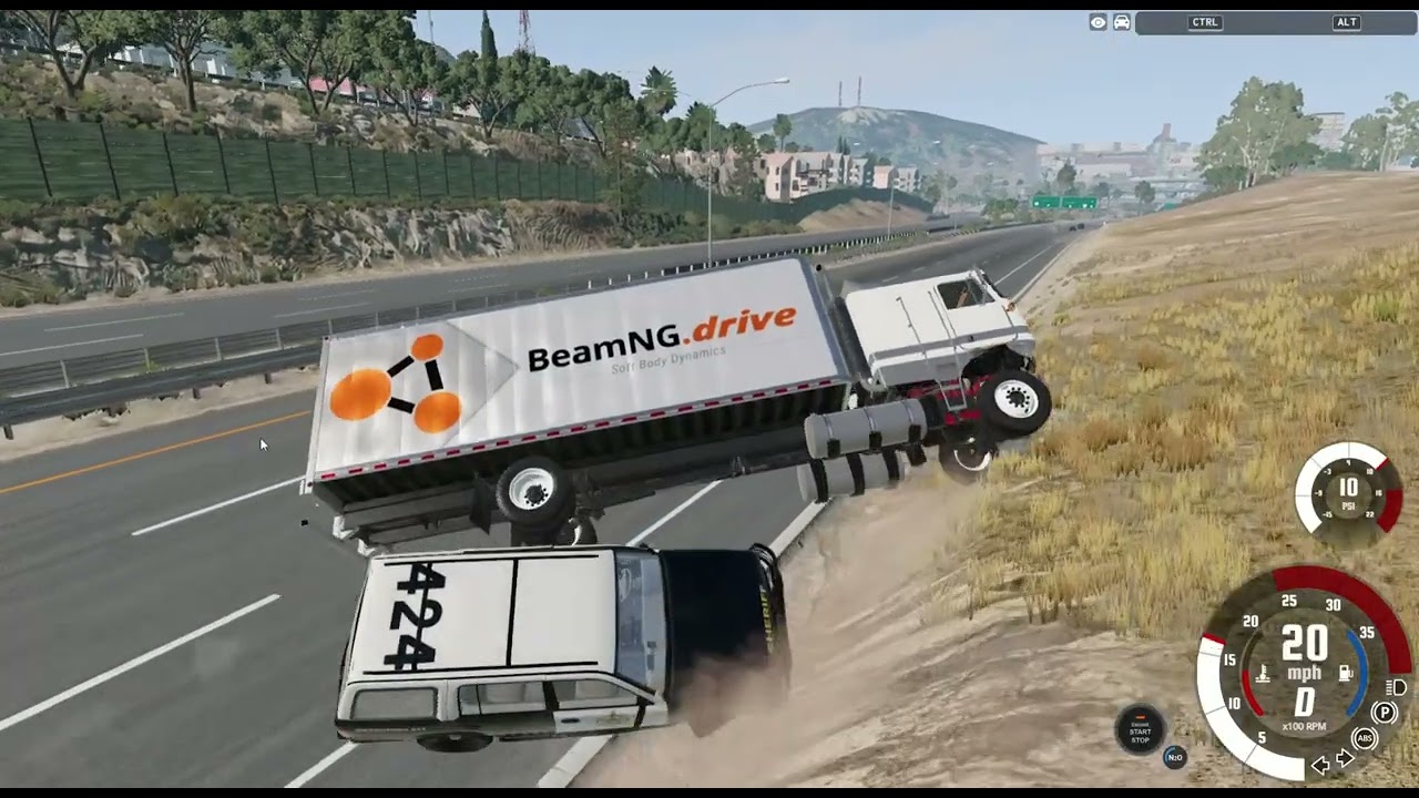 running from the cops in a semi-truck and it gets INTENSE BEAN NG DRIVE
