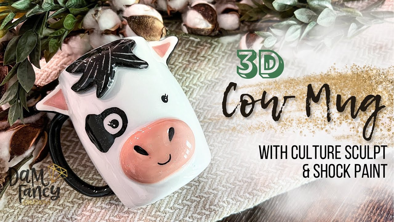 3D Dairy Cow Mug with Culture Sculpt l DAM Fancy Creations