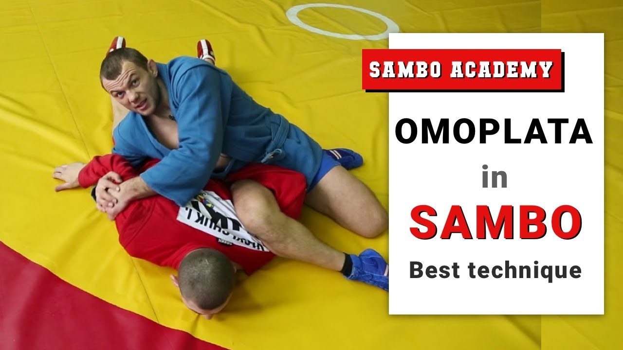 Shoulder lock with legs in sambo. Omoplata in bjj and grappling