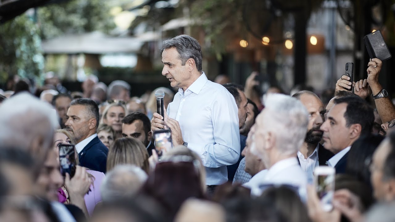 Χαιρετισμός Κυριάκου Μητσοτάκη σε συγκέντρωση πολιτών στο Χαϊδάρι