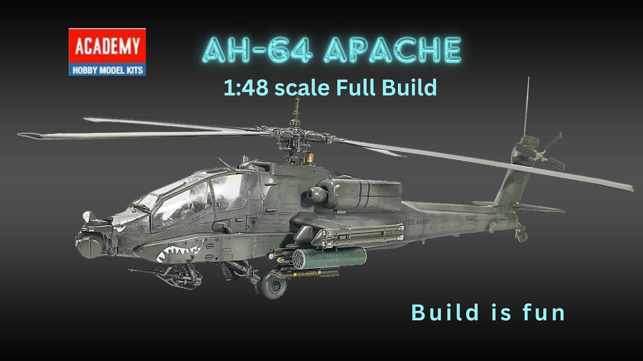 AH 64 Apache (MSIP) Full build 1:48 scale Academy