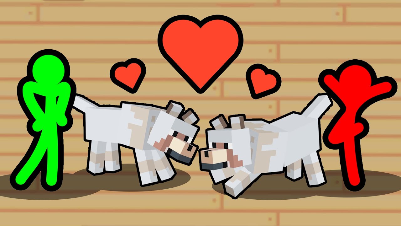 Stickman VS Minecraft: Wolf Love Story - AVM Shorts Animation