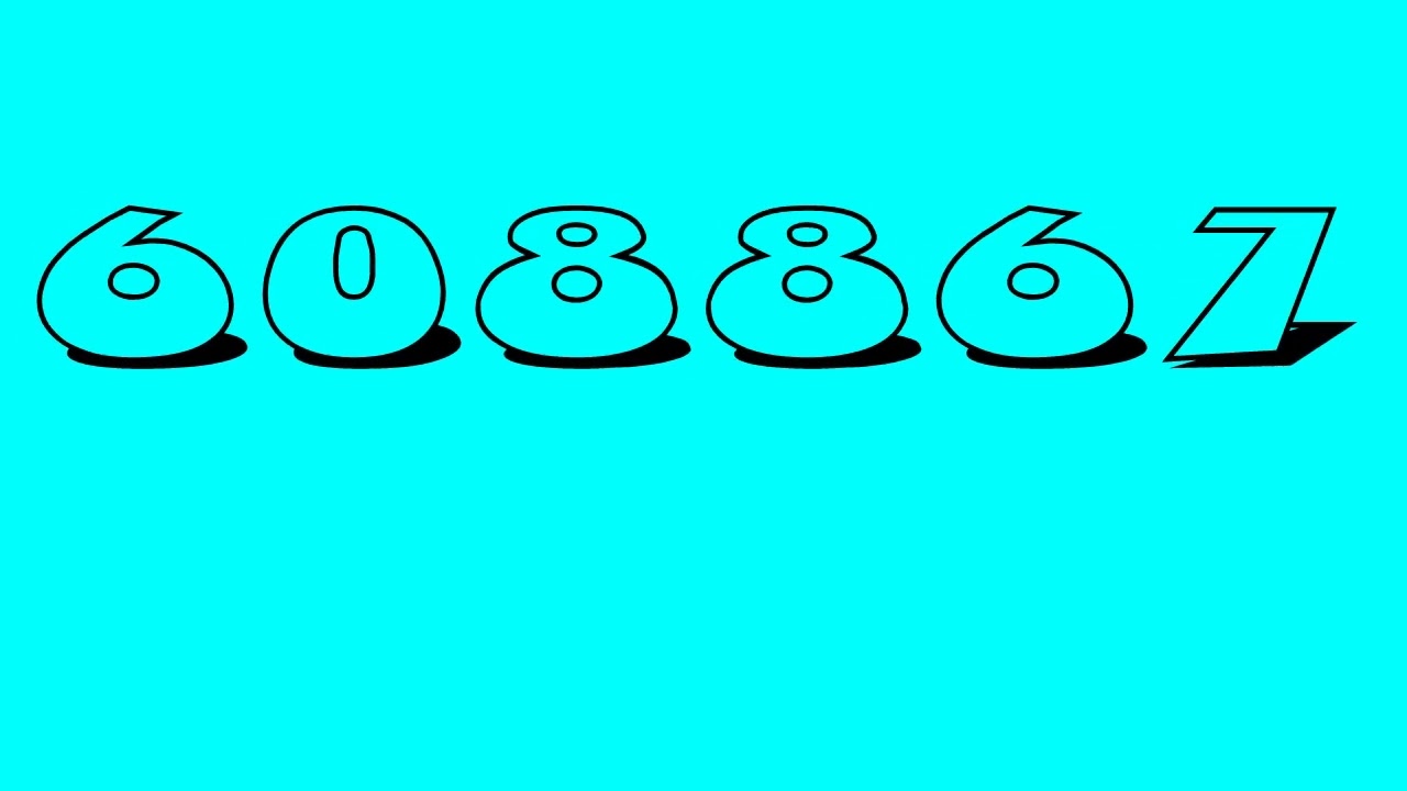 Numbers 0 to 1000000