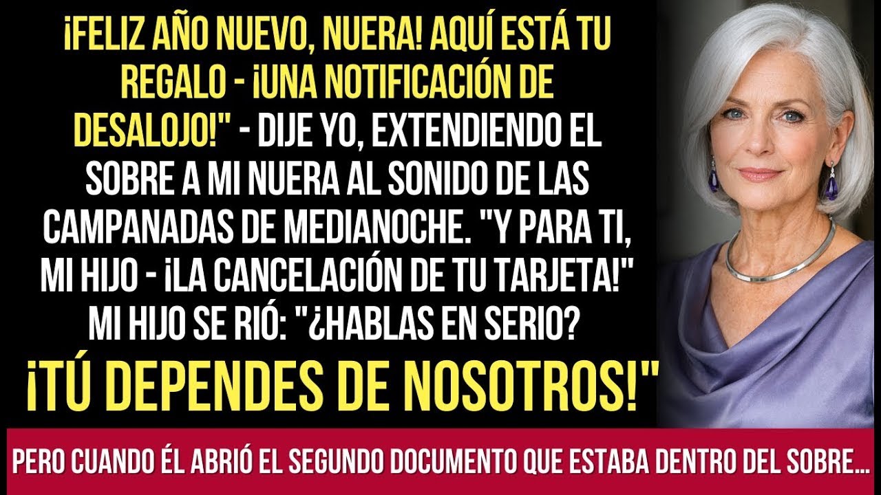 Feliz Año Nuevo Nuera! Aquí Está Tu Regalo — Una Notificación De Desalojo, Dije Extendiendo El Sobre