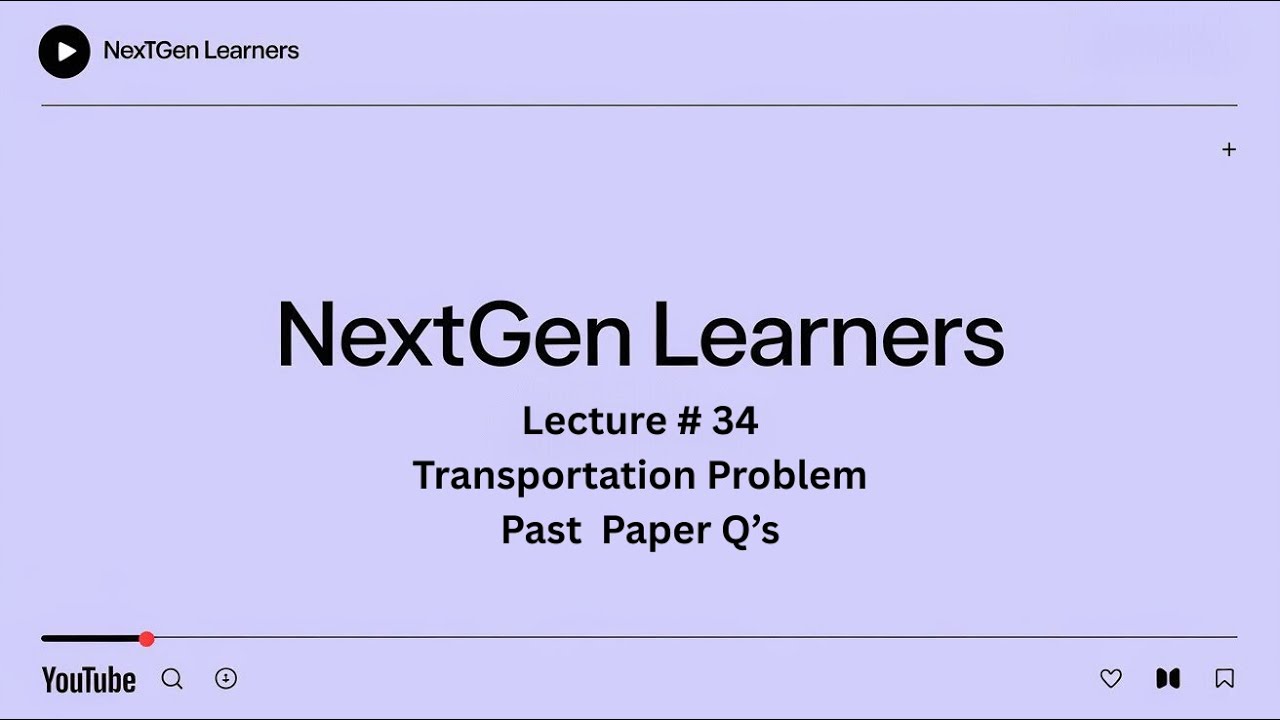 OR | Transportation problem | past paper q's | North West | Least Cost | VAM | Working Imp Q's