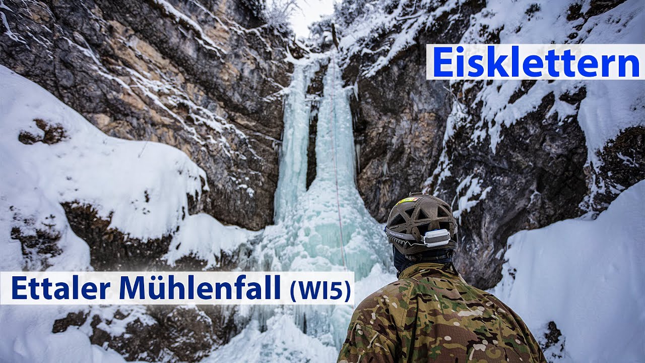 Ettaler Mühlenfall (WI5) - Eisklettern bei Garmisch -  @AlpineFex