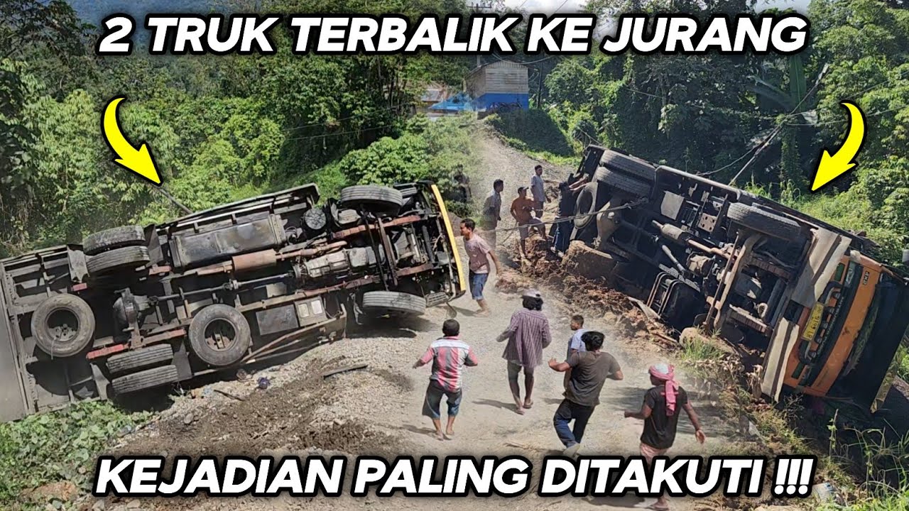 Kejadian Paling Ditakuti !!! DETIK-detik Truk Terbalik Ke Jurang Di Tanjakan Batu Jomba