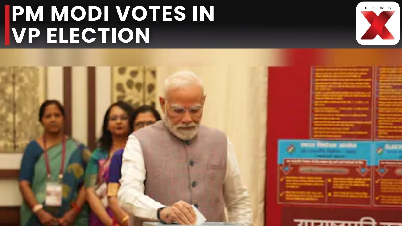 VP Election 2025: PM Modi Votes as NDA Candidate CP Radhakrishnan Faces Sudershan Reddy